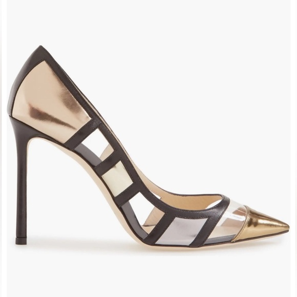 JIMMY CHOO 'Romy' Pump in Metallic Mic Leather, size 38.5 - Picture 3 of 15